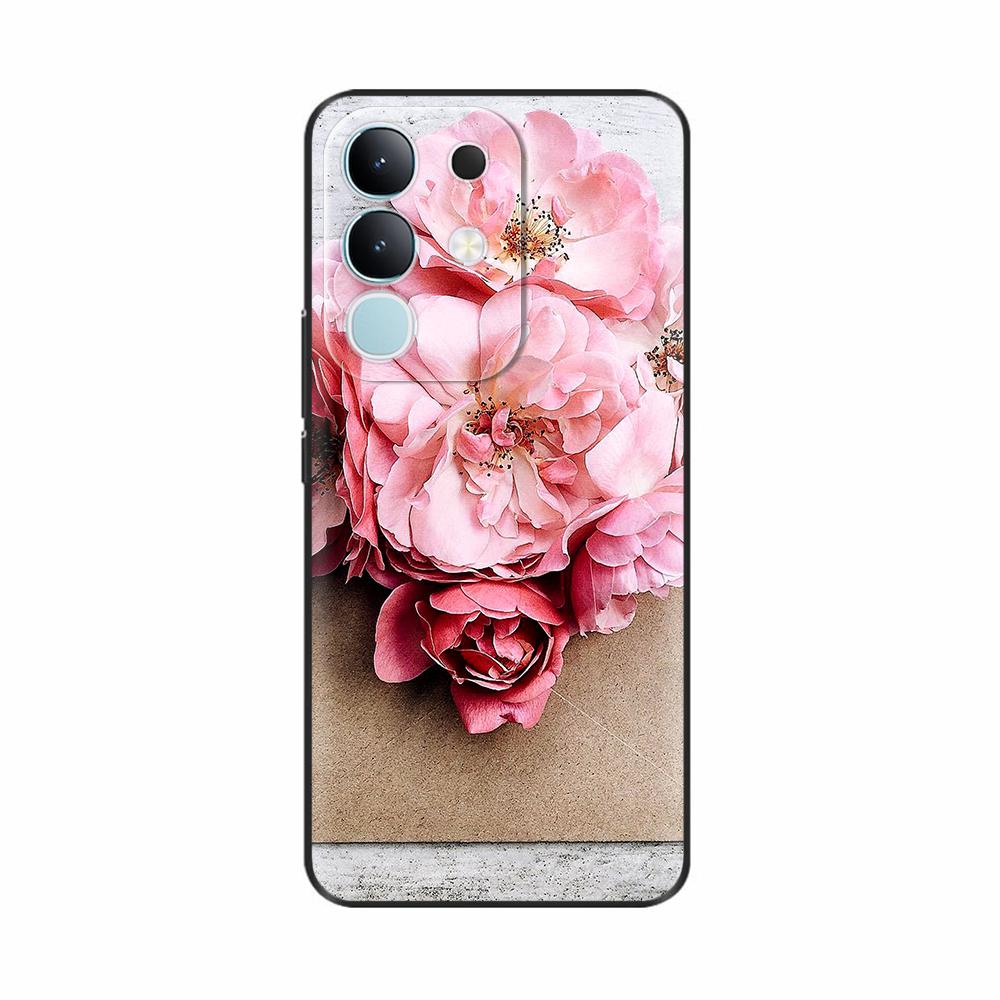 Чехол-крышка для Vivo Y29 4G 2025 Милые Цветы Мягкий Силикон Capa Чехлы для Телефона Для Vivo Y29 4G Чехол Мультяшные Ударопрочные Сумки Coque