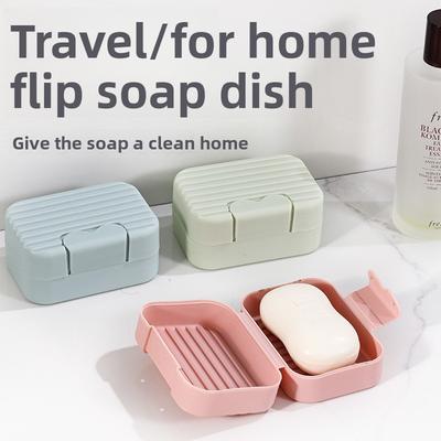 1 шт. Креативная дорожная мыльница с крышкой, герметичная и дренируемая, портативная маленькая мыльница для деловой поездки, дорожная мыльница