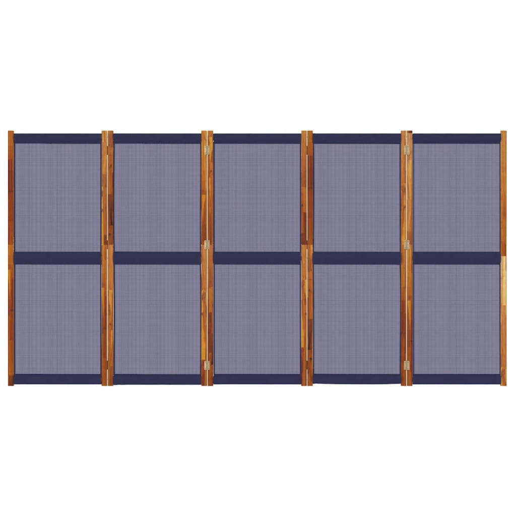 5 Piece Folding Screen in Dark Blue 350 x 180 cm