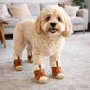 4 pcs/set Fashion Waterproof Winter Dog Shoes Thicken Wear-Resistant Dog Snow Boots Adjustable Pet Non Slip Shoes Outdoor
