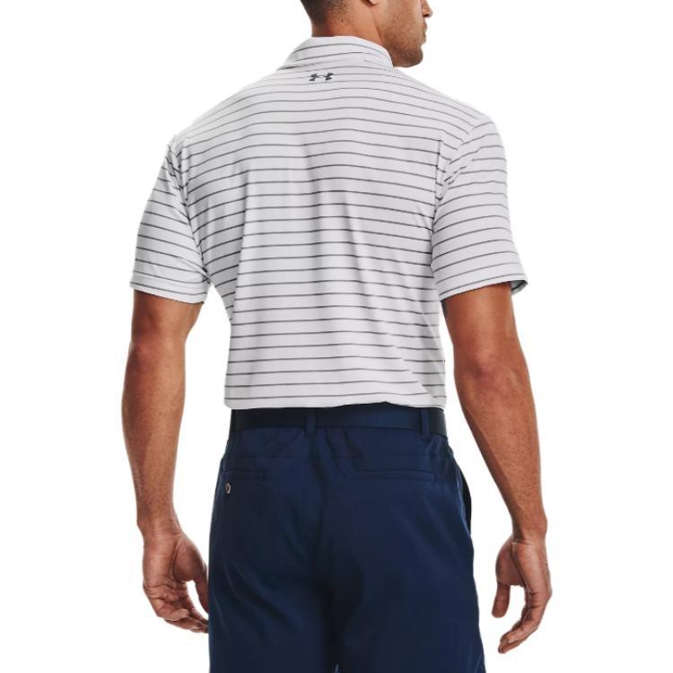 Under Armour Playoff Core Stripe Polo Shirt 'White Grey' Men's 1351130-014
