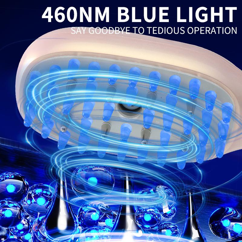 Электрическая массажная расческа, расческа-спрей, EMS-расческа для акупунктурных точек головы, медицинская расческа, устройство для светотерапии красным и синим светом, щетка против выпадения волос