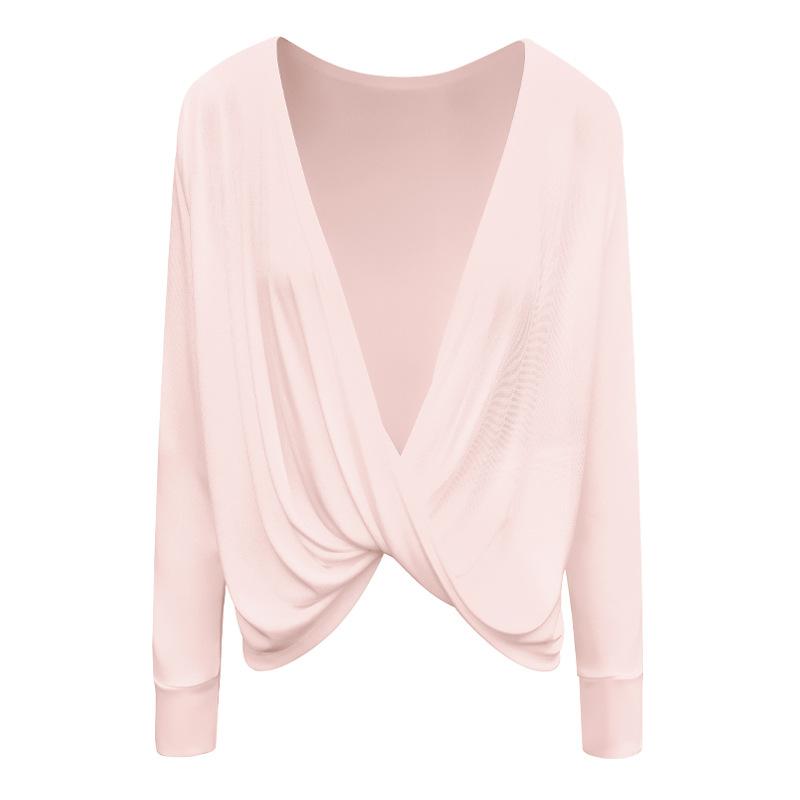 Yoga clothes women's spring and summer new loose backless yoga blouse sports outdoor fitness shawl long-sleeved t-shirt top