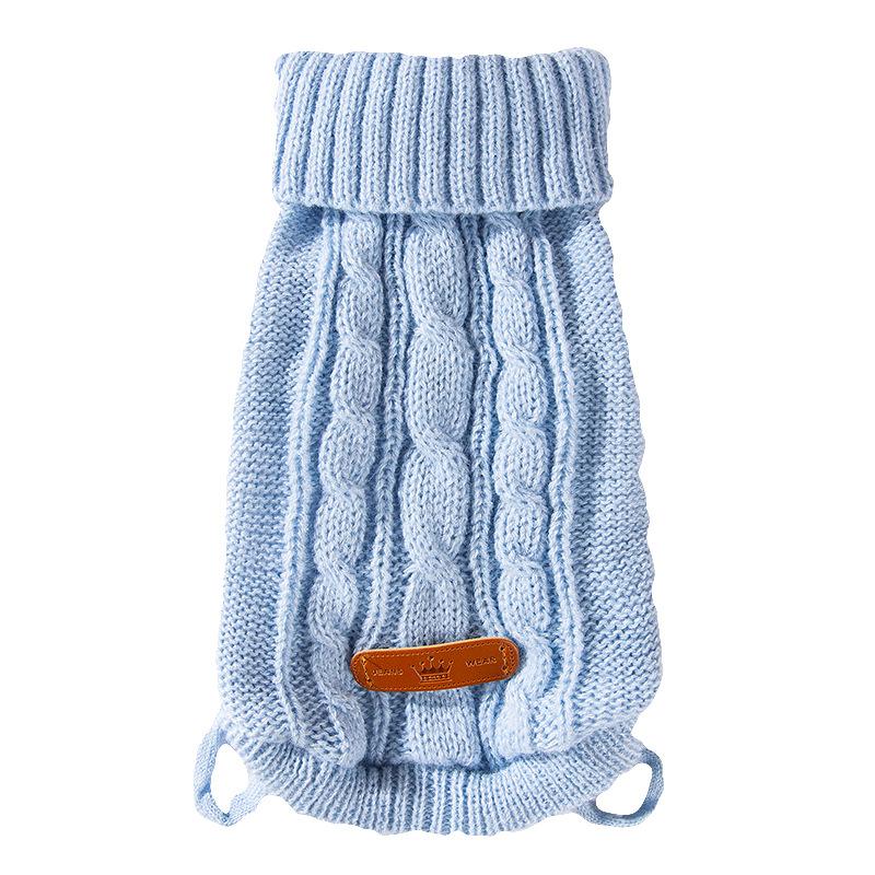 Осень и зима одежда для щенков инс ветер простой вязаный свитер с узором «скрученный цветок» зимняя теплая одежда для щенков кошек домашних питомцев
