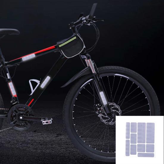 10Pcs/Set Practical Good Toughness No Residue Reflective Sticker Sun Resistant Bike Body Reflect Decals for Cycling