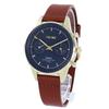 TRIWA Scandinavian Brand AQUATIC NIKKI Dual Time Leather Organic Leather Navy Brown Watch [TRIWA] Women's NKST104-SS010217 [Item]