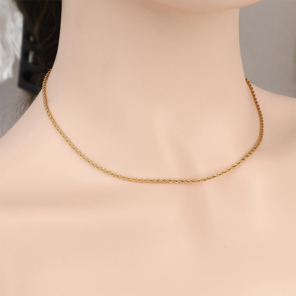 Ожерелье из витой цепи в стиле хип-хоп для мужчин, толщина 2/3/4 мм