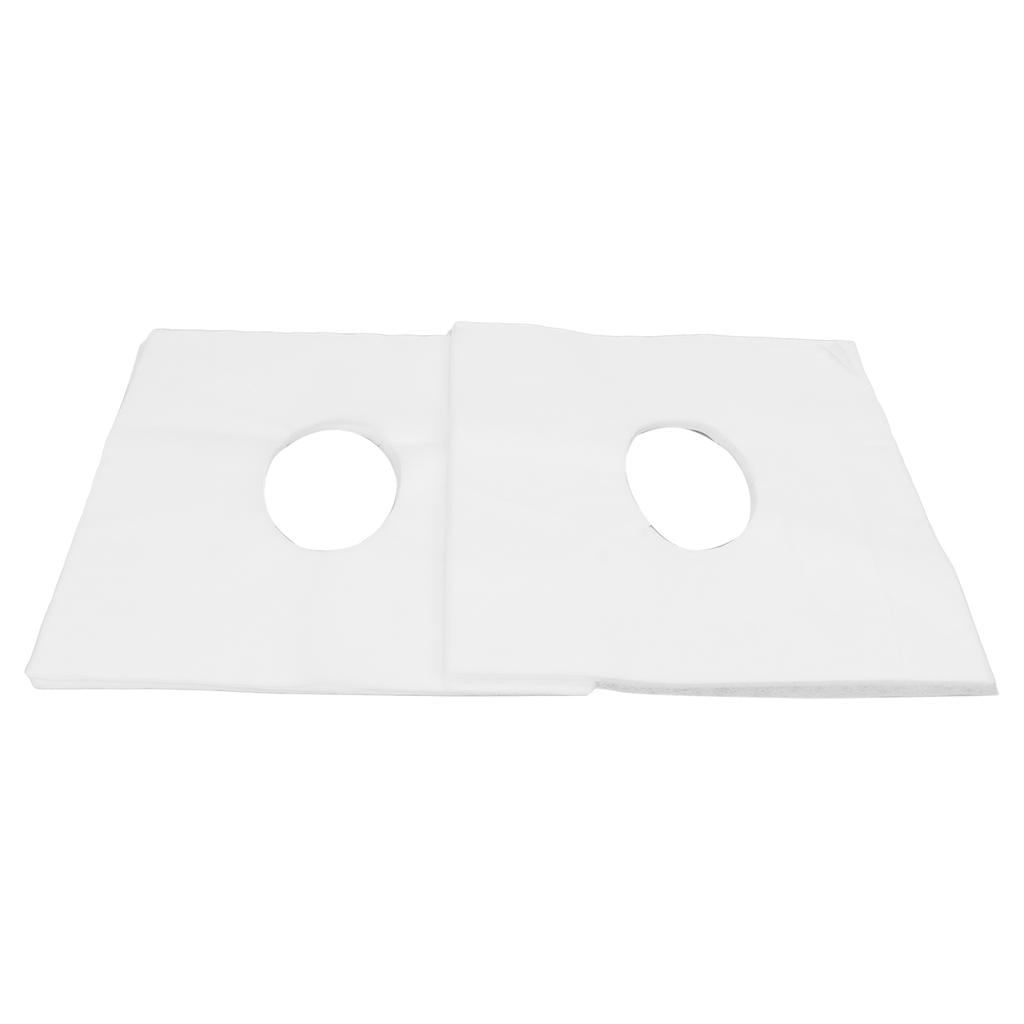 100Pcs Face Rest Cover Hole Design Good Water Absorption Breathable Disposable Headrest Cover for Beauty SalonsWhite