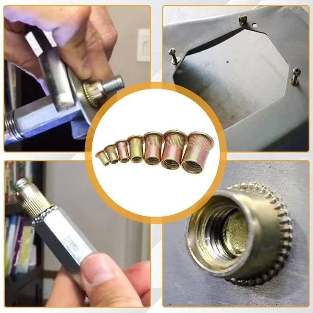 Carbon Steel Threaded Rivet Nut Kit Riveting Tool Heads Manual Riveter Rivet Nut Tool Automobiles