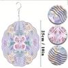 Hanging Wind Spinner with Pink Roses and Green Leaves 360 Degree Rotating Metal Art Chime for Garden Balcony Decor