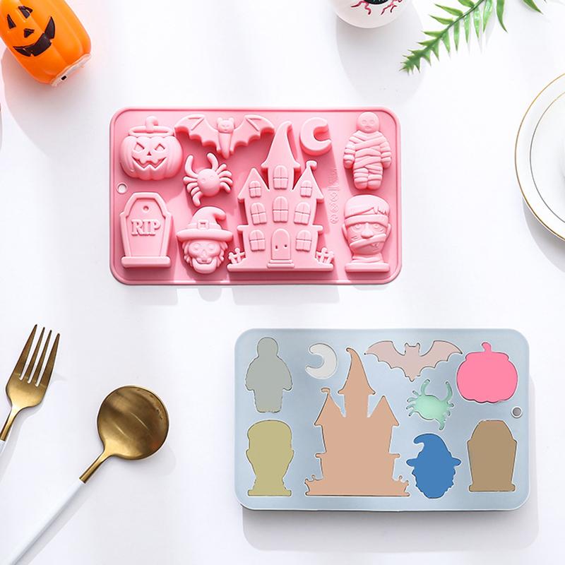 Силиконовые формы для Хэллоуина - Дизайны: Призрак/Тыква/Летучая мышь | Для выпечки шоколада, тортов, печенья и изготовления мыла