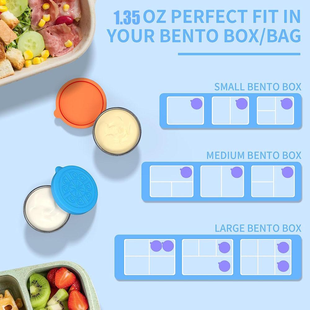 1/2 шт. многоразовая нержавеющая стальная чашка для соуса с силиконовыми крышками контейнер для приправ салатная заправка для пикника хранение еды ланч-бокс