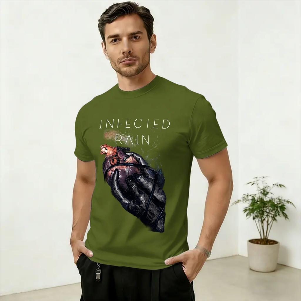 Band Infected Rain TShirts for Unisex Amazing 100 Cotton Tees O Neck Short Sleeve T Shirts Summer Clothing