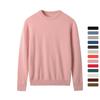 Men Cashmere Sweater Crewneck Solid Color Knited