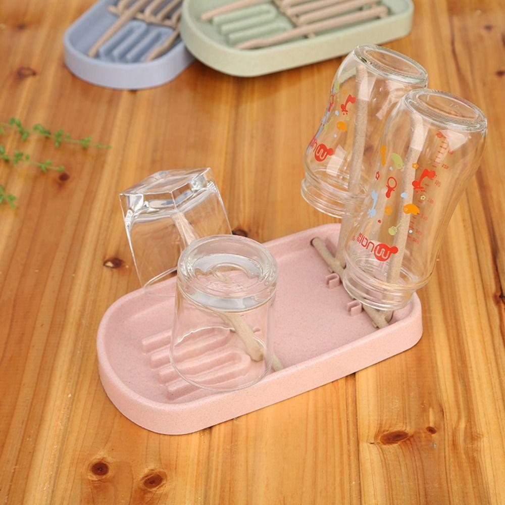 Foldable Bottle Drying Rack Colorful Feeding Cup Holder Baby Feeding Bottle Drain Rack Countertop
