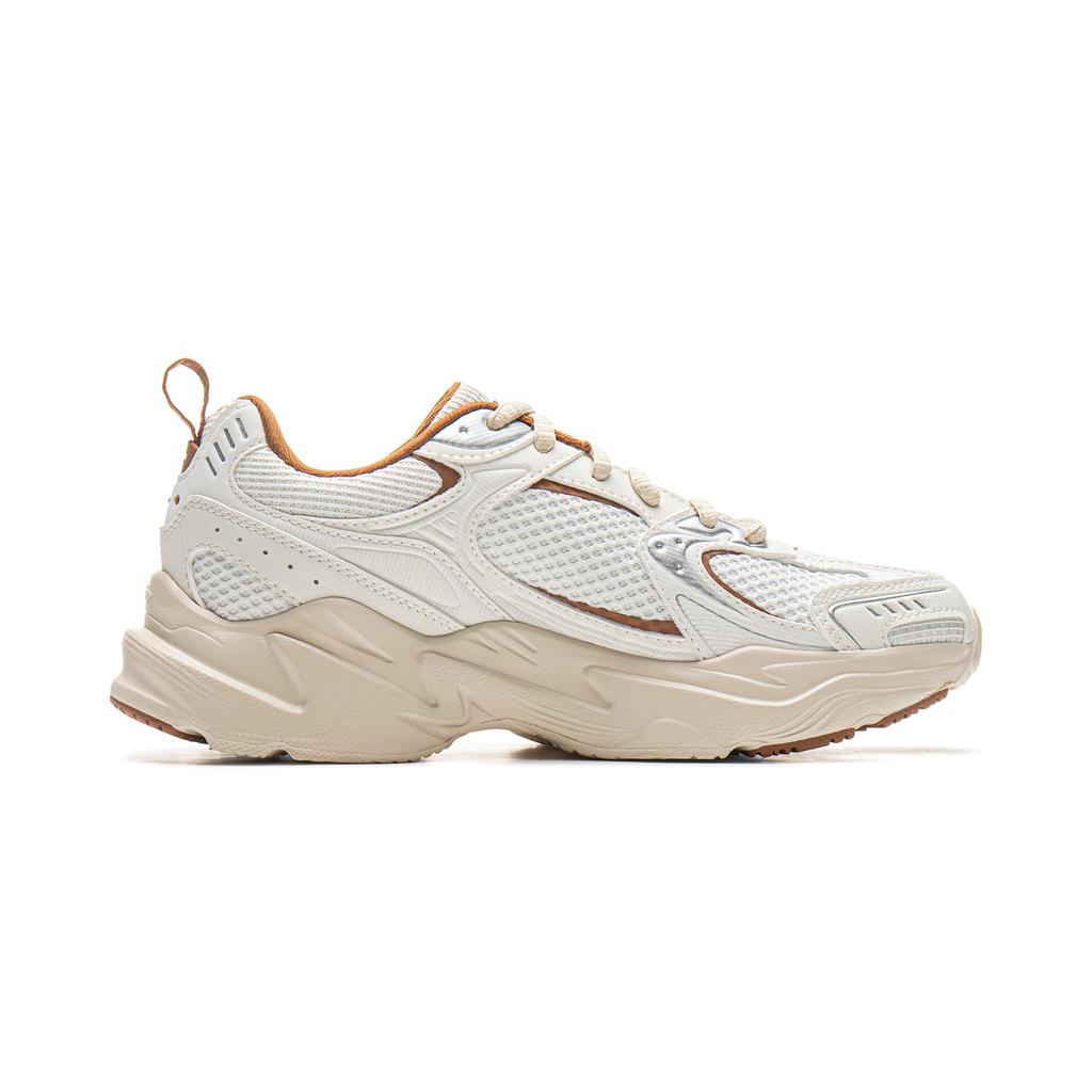 Li Ning Shooting Stars 2K Амортизирующие Нескользящие Износостойкие Низкие Массивные Кроссовки Женские Белый Коричневый AGCU358-2