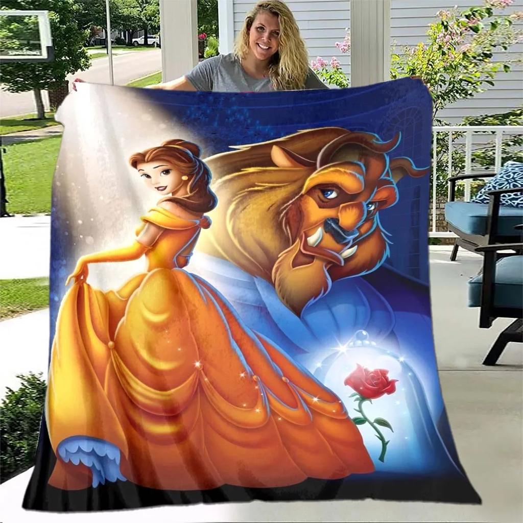 Beauty and the Beast Soft Plush Blanket,Flannel Blanket Throw Blanket for Living Room Bedroom Bed Sofa Picnic Cover