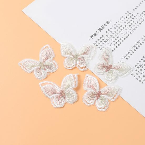 10 шт. Аппликации-бабочки Изысканное ручное ремесло Двухслойные нашивки-бабочки для вышивки DIY Аксессуары для рукоделия Цветы