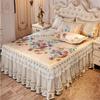 Summer Cool Bedspreads Ice Bed Mat Lace Skirted Bed Sheet Quality Bed Cover Machine Wash Free Shipping3pcs