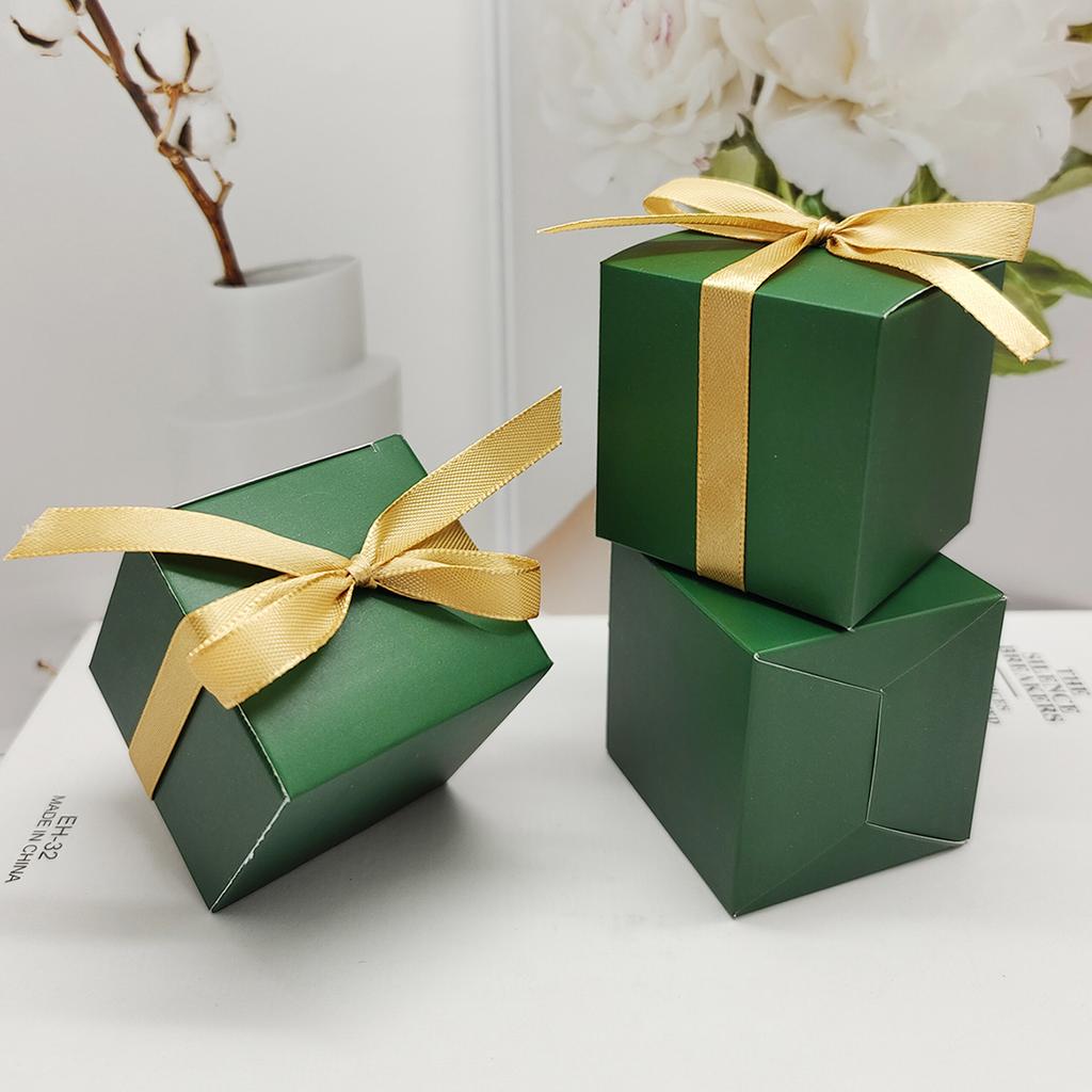 10/50 шт. зеленая квадратная коробка конфет, подарочная коробка, упаковочная коробка, вечерние, свадебные принадлежности, принадлежности для выпечки