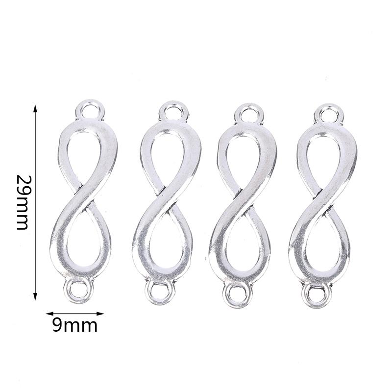 20 шт. Подвески Ссылка Символ бесконечности Соединение Серебряный цвет Подвески Изготовление своими руками