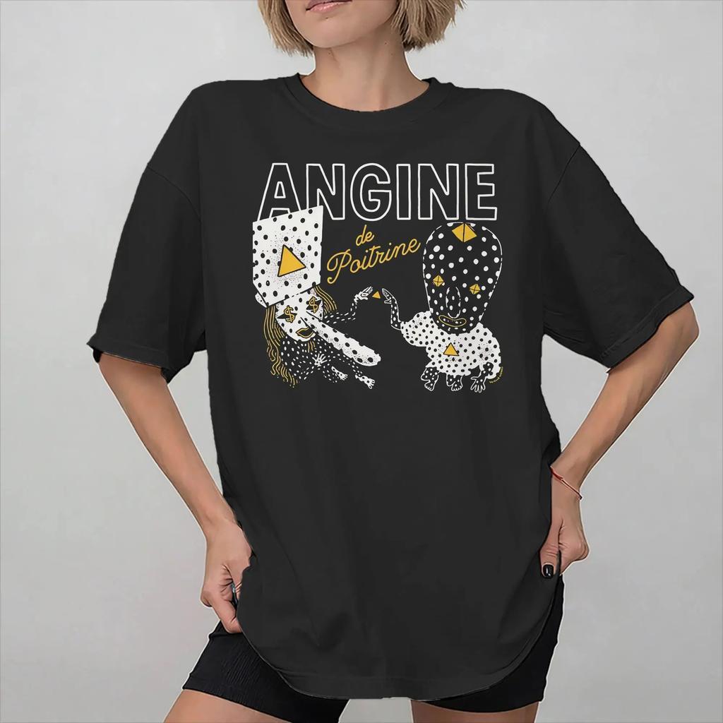 Angine De Poitrine Band Мерч Мужчины Женщины Футболки Винтажная Панк Футболка Рок Графическая Футболка Одежда Унисекс