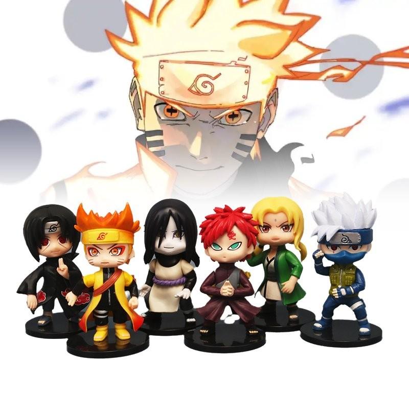 Naruto Cartoon 6pcs Character Pvc Toy Model Decoration Child Christmas Gift