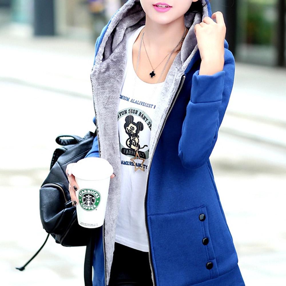 Женская мода повседневная утолщенная теплая толстовка с капюшоном, твердое пальто, верхняя одежда, куртка