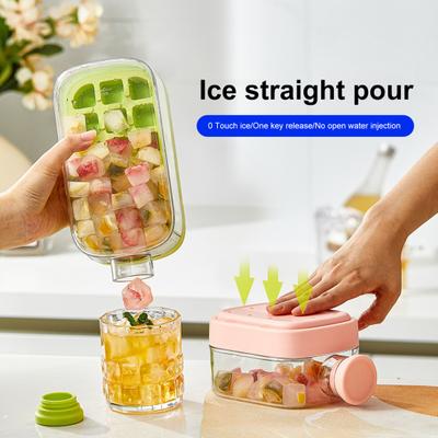 Лоток для льда с крышкой, эффективная форма для приготовления льда для морозильника, легкое извлечение, бесконтактная заливка кубиков льда для напитков, кофе, коктейлей