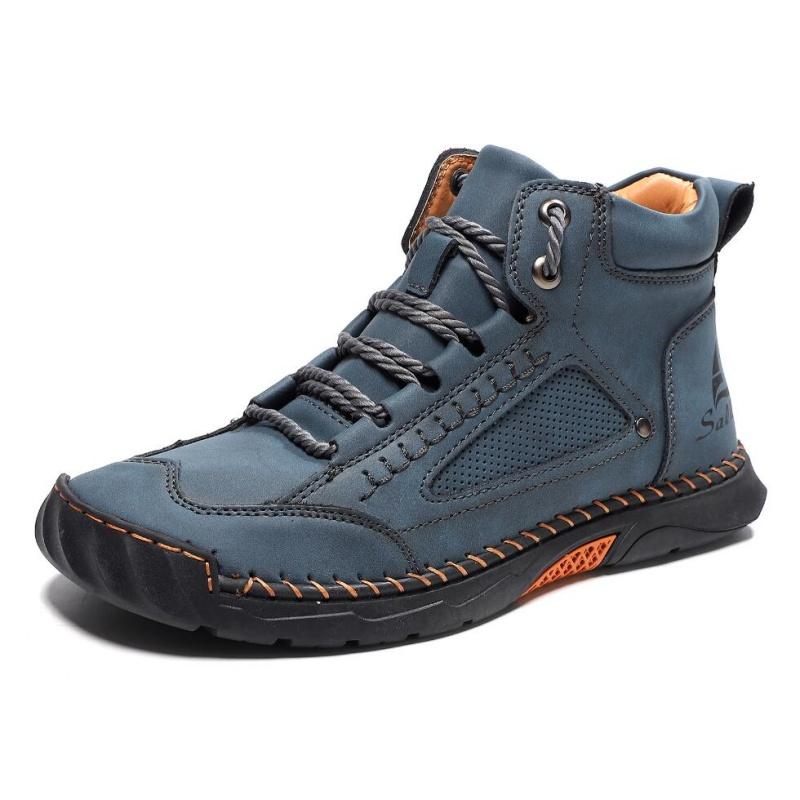 Men'S Hand-Stitched Shoes Plus-Size Casual Shoes Comfortable Soft Ankle Boots Outdoor Non-Slip Wear Boots