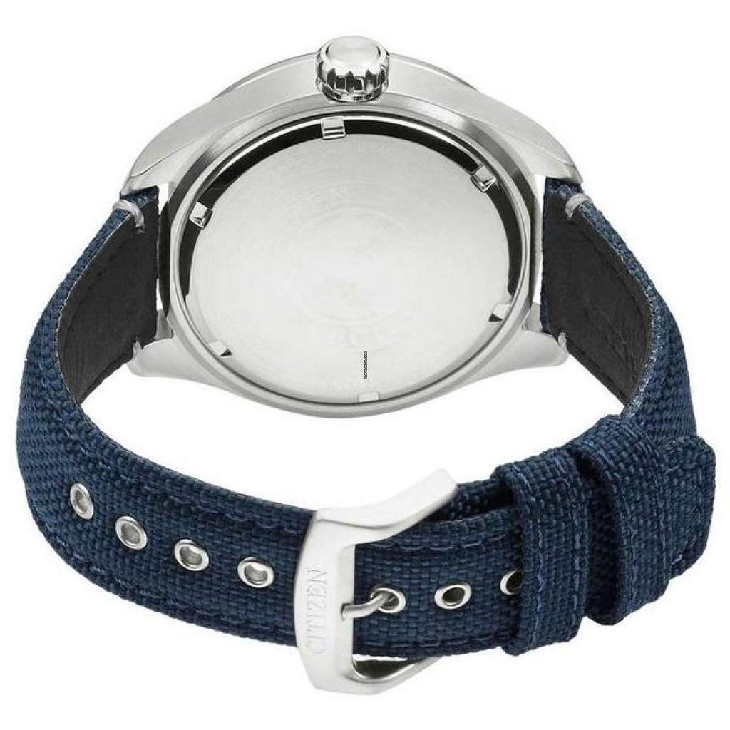 Citizen Мужские спортивные часы Eco-Drive AW5000-16L на солнечной батарее - Синий циферблат и нейлоновый ремешок [Параллельный импорт]