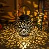 1Pc Waterproof Solar Lamp Retro Hollow Lantern Light Art Decorative Solar Garden Lights LED Projection Lamp Landscape Yard Decor