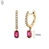 Серьги-кольца из серебра 925 пробы Модные серьги-кольца Золотые серьги с подвеской из кристалла цвета розовой розы Высококачественные женские украшения Подарки
