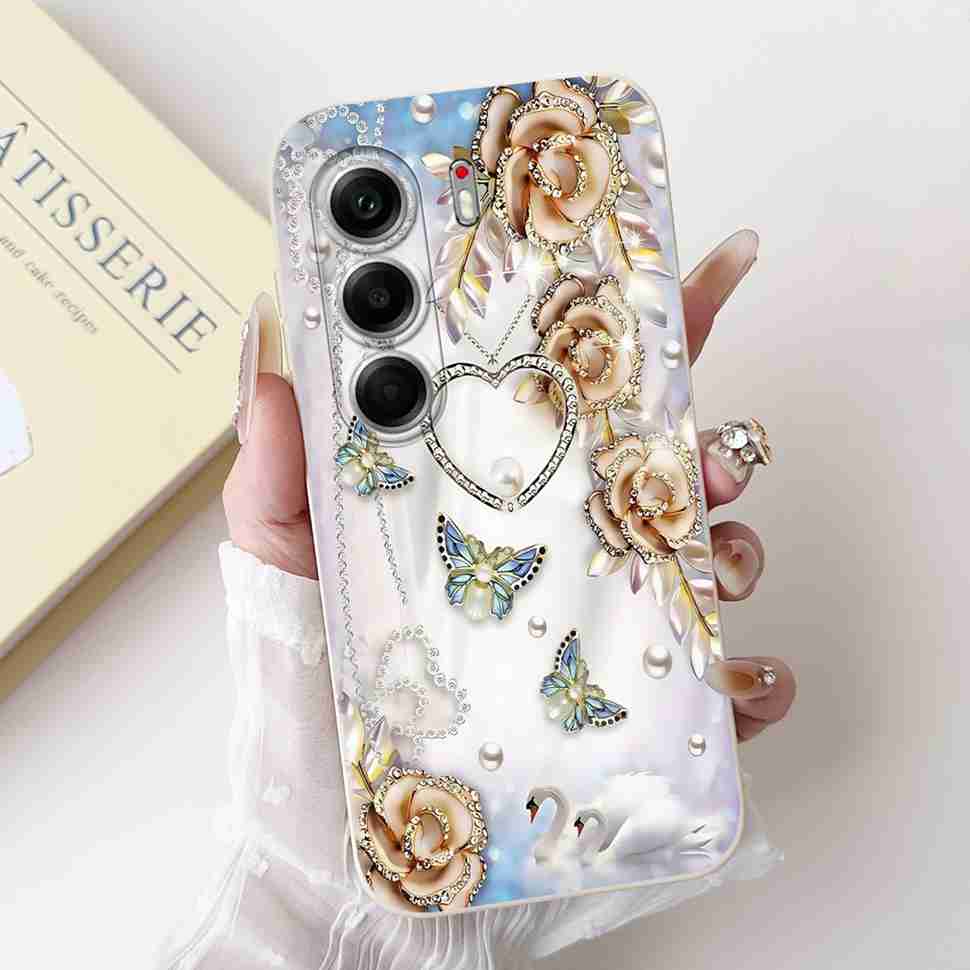 For Tecno Camon 40 Pro 5G Case Fashion Flower Cute Rabbit Soft Silicone Cover For Tecno Camon 40Pro 5G 6.78" Bumper Phone Cases