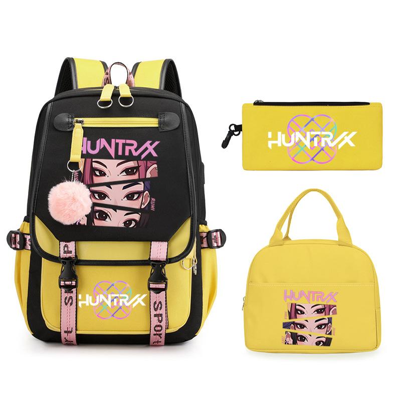 KPop Demon Hunters Rumi Anime Merchandise Backpack and Pencil Case Convenient Backpack for Couples for Business Trips and Travel