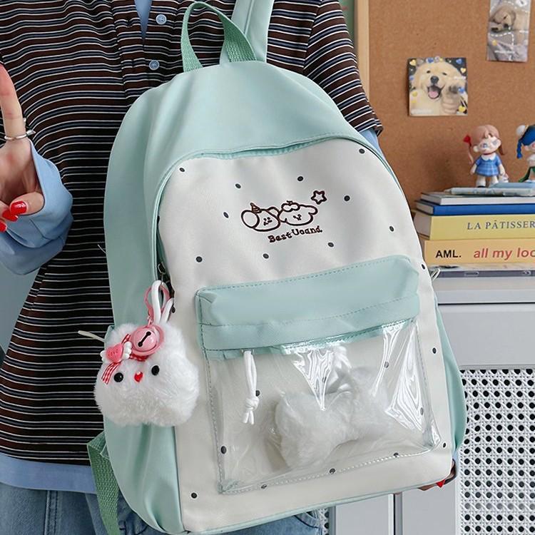 Large Capacity Japanese Style Backpack - Lightweight, Cute Cartoon Design for Female Students