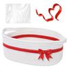 Плетеная из хлопкового каната подарочная корзина с ручкой для переноски для вечеринок, свадеб и домашнего хранения