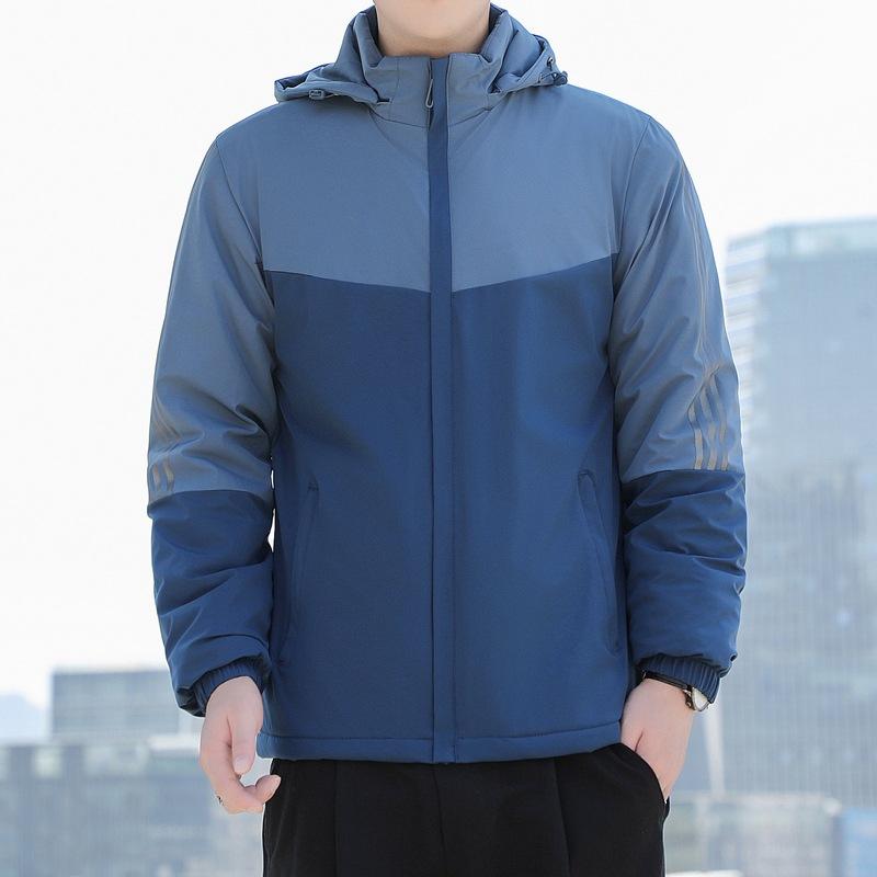 Новая мужская бархатная куртка с капюшоном, на хлопковой подкладке, свободного кроя большого размера, молодежная повседневная куртка на хлопковой подкладке