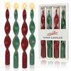 10inch Spiral Taper Candles Twisted Halloween Candlesticks Unscented Tapered Candles for Dinner Home Decor Party Wedding, 4 Pcs