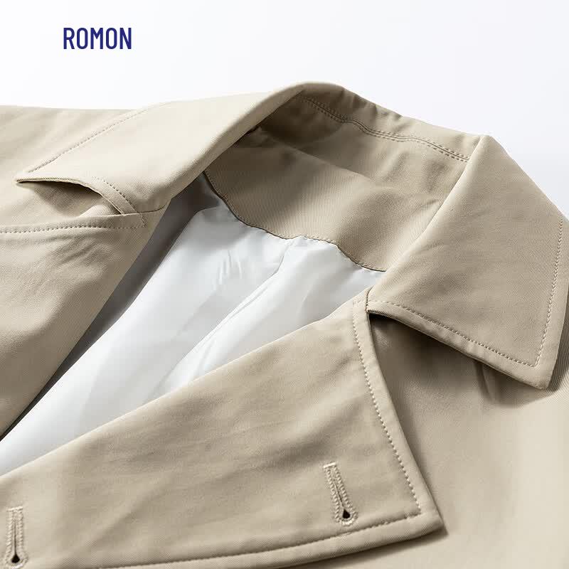 ROMON Мужской двубортный тренч средней длины