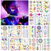 Neon Uv Fluorescent Temporary Tattoo, Waterproof Luminous Fake Tattoo,Bar Ktv Nightclub Makeup Ball