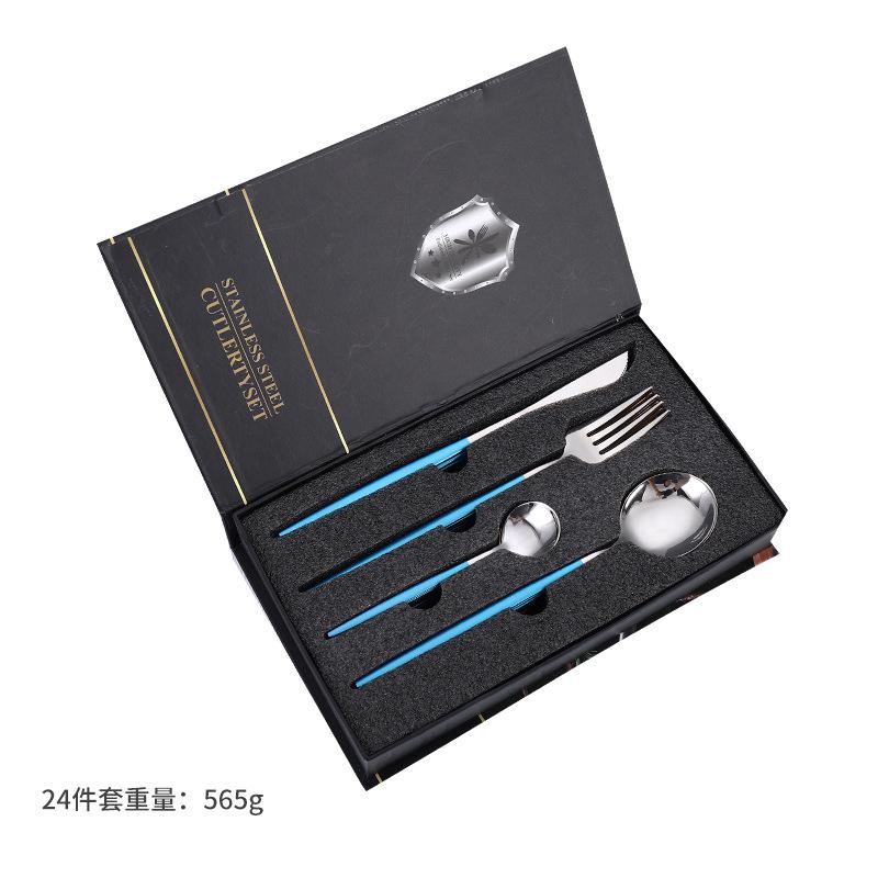 Stainless Steel Tableware Knives, Forks and Spoons 24-piece Set Western Tableware Steak Knife Gift Box Set