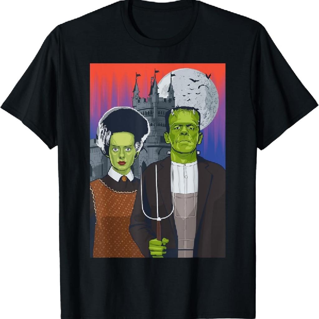Frankenstein American Gothic Parody Halloween Monster T-Shirt