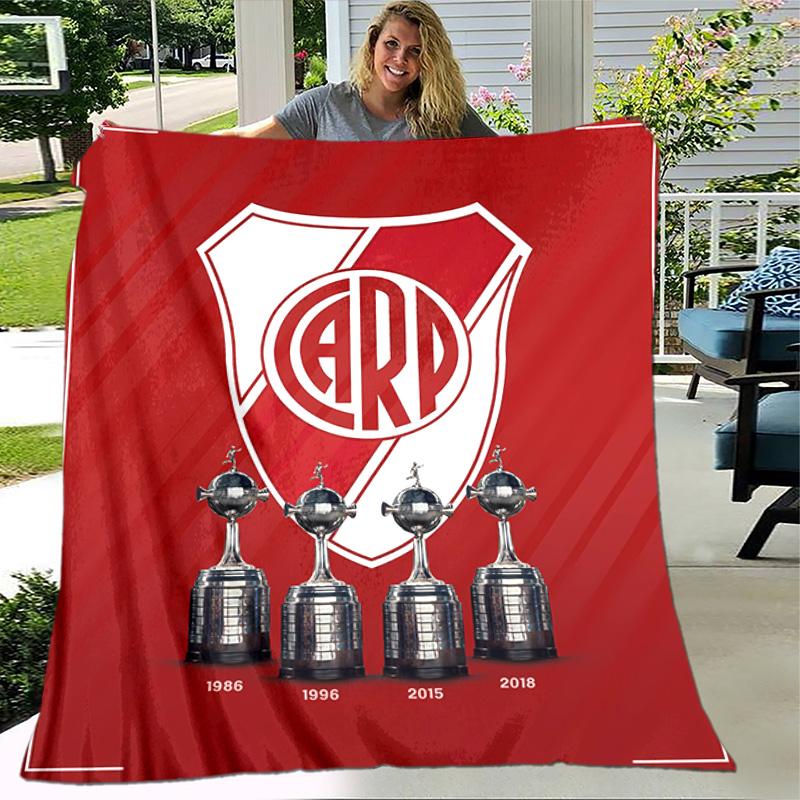 1pc Blanket - Club Atlético River Plate Print Design, Lightweight Blanket for Sofa, Bed- Soft &Warm, Gift for All Seasons