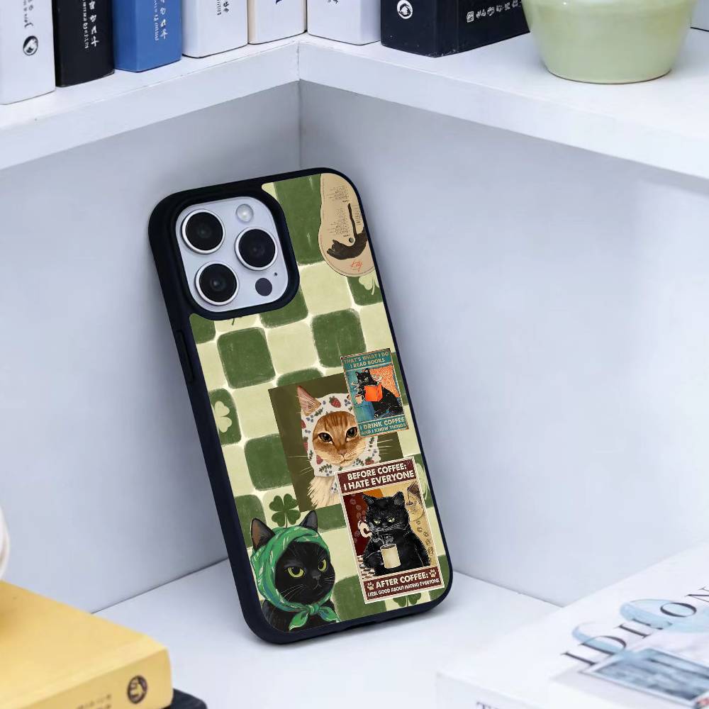 Масляная живопись Милый кот Чехол для телефона Для iPhone 17, 16, 15, 14, 13 Plus, Pro Max Магнитный Для Magsafe Беспроводная зарядка