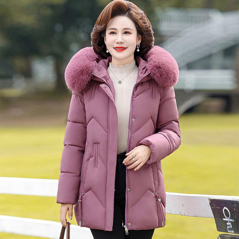 Middle-aged Mother Winter Coat Foreign-style Cotton-padded Coat New Middle-aged and Elderly Women's Cotton-padded Jacket