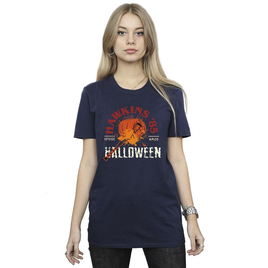 Netflix Womens/Ladies Stranger Things Hawkins Halloween Cotton Boyfriend T-Shirt