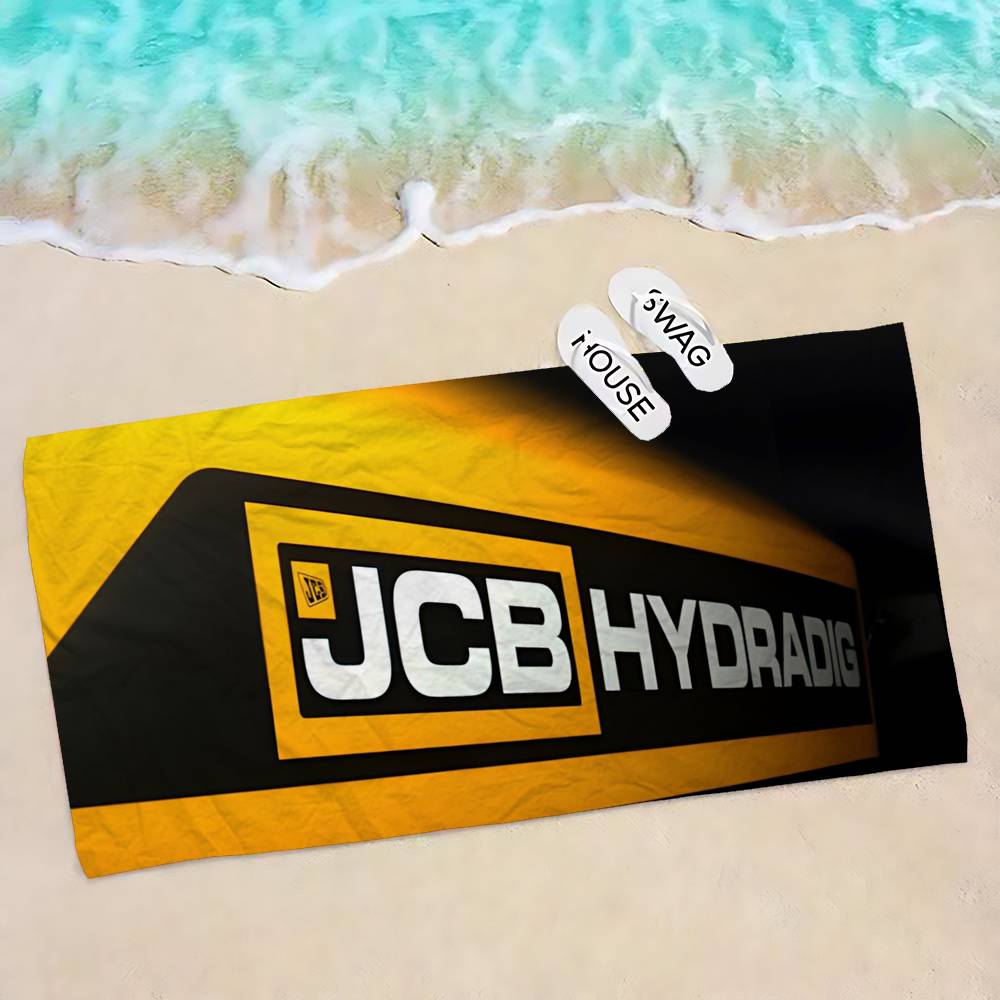 Экскаватор J-JCB логотип Аниме Пляжное Полотенце для плавания Мягкое Впитывающее Мочалка Детские Подарки для Детей Путешествия Кемпинг Спортзал