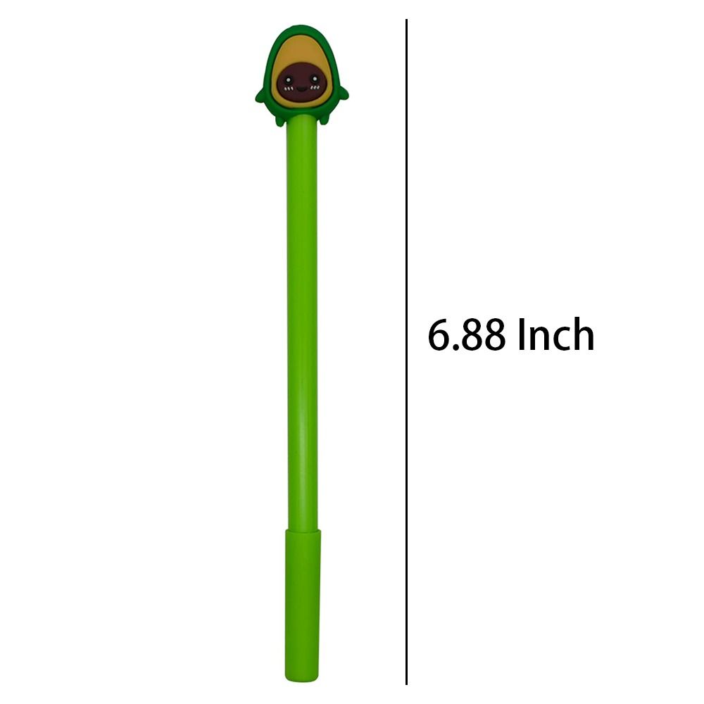 6,88-дюймовая нейтральная ручка авокадо, зеленая мультяшная канцелярская принадлежность, многофункциональная черная водяная ручка для офиса