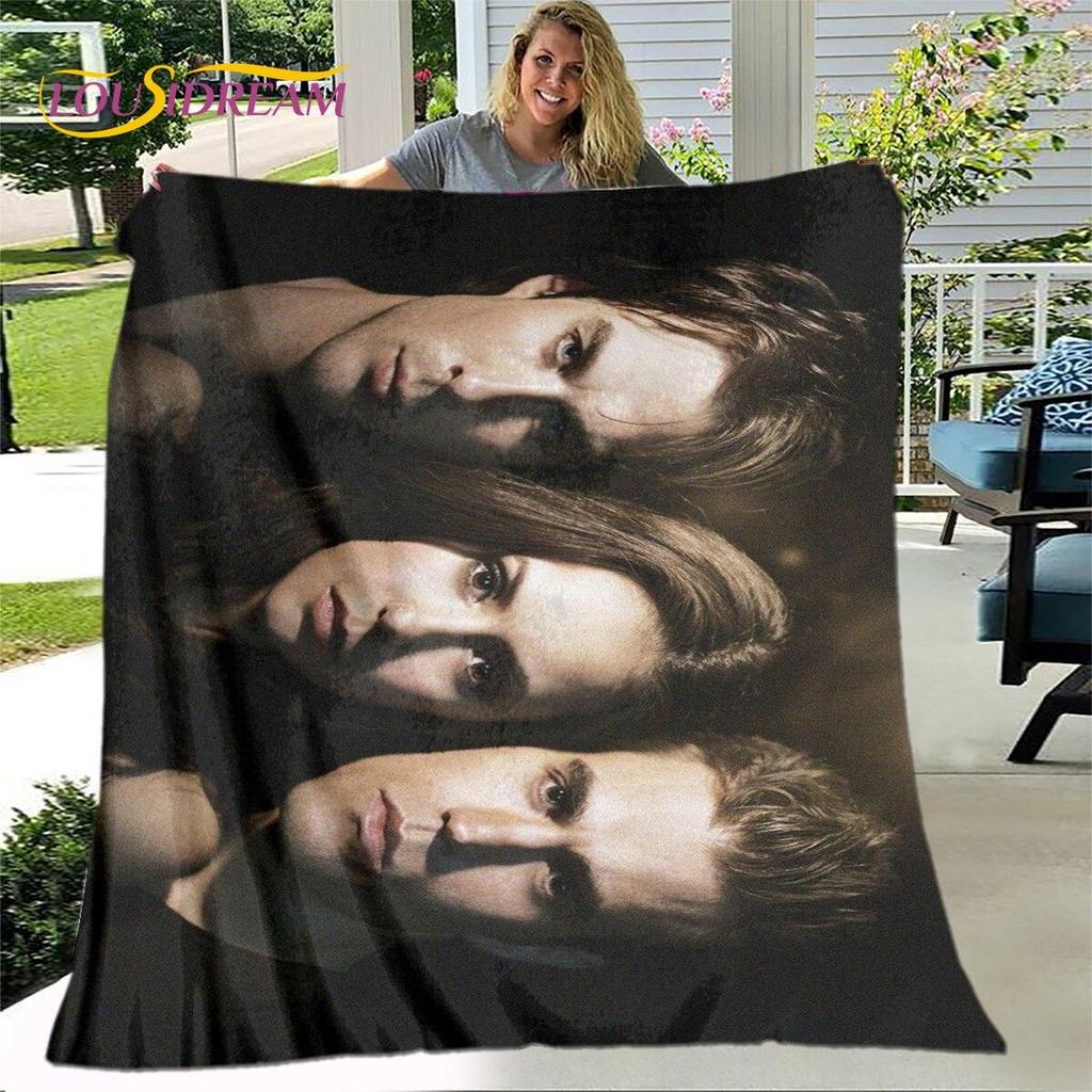 Одеяло с принтом «Дневники вампира», фланелевое одеяло, мягкое теплое одеяло для гостиной, спальни, кровати, дивана, путешествия